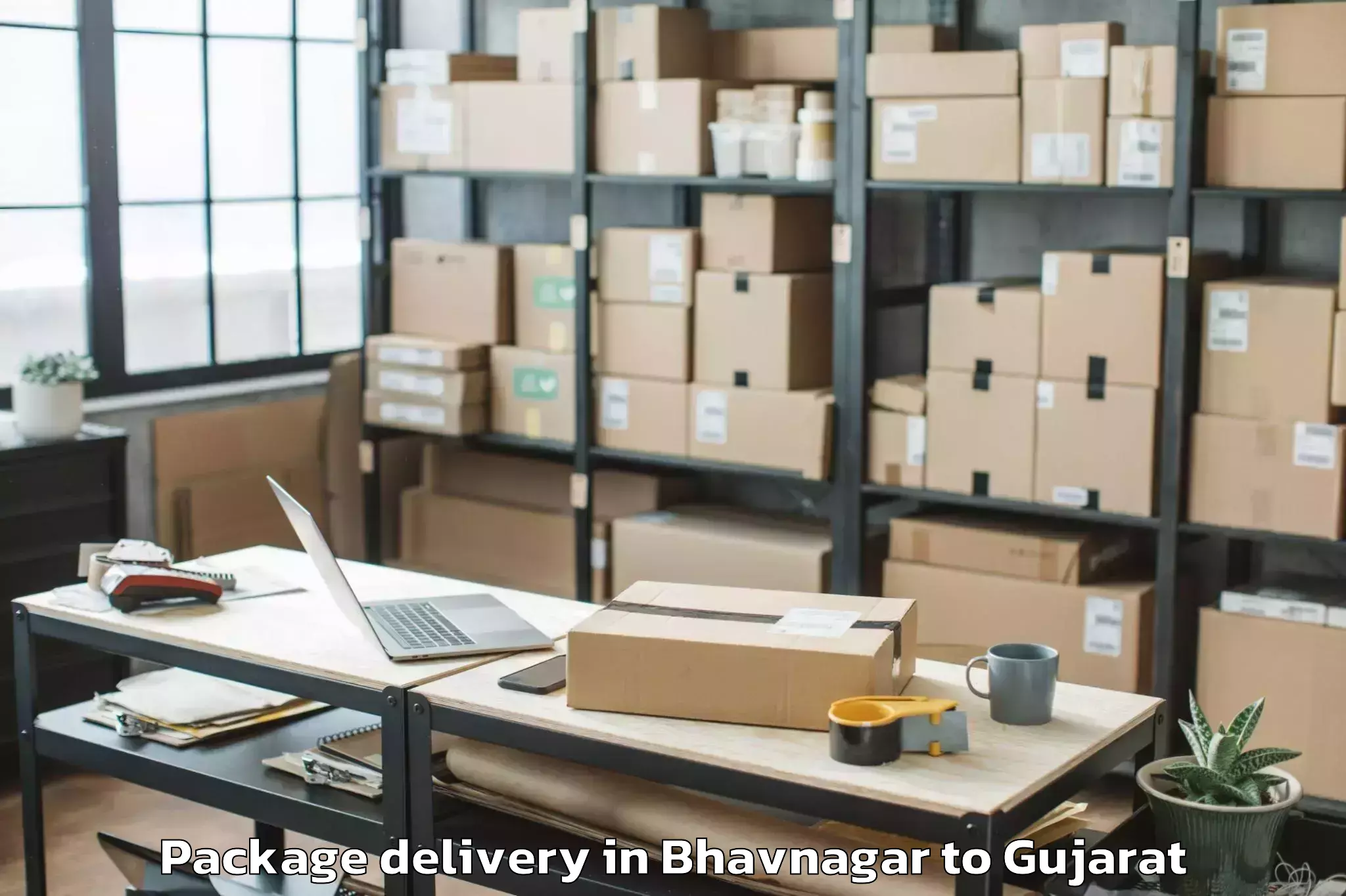 Reliable Bhavnagar to Gujarat National Law Universit Package Delivery